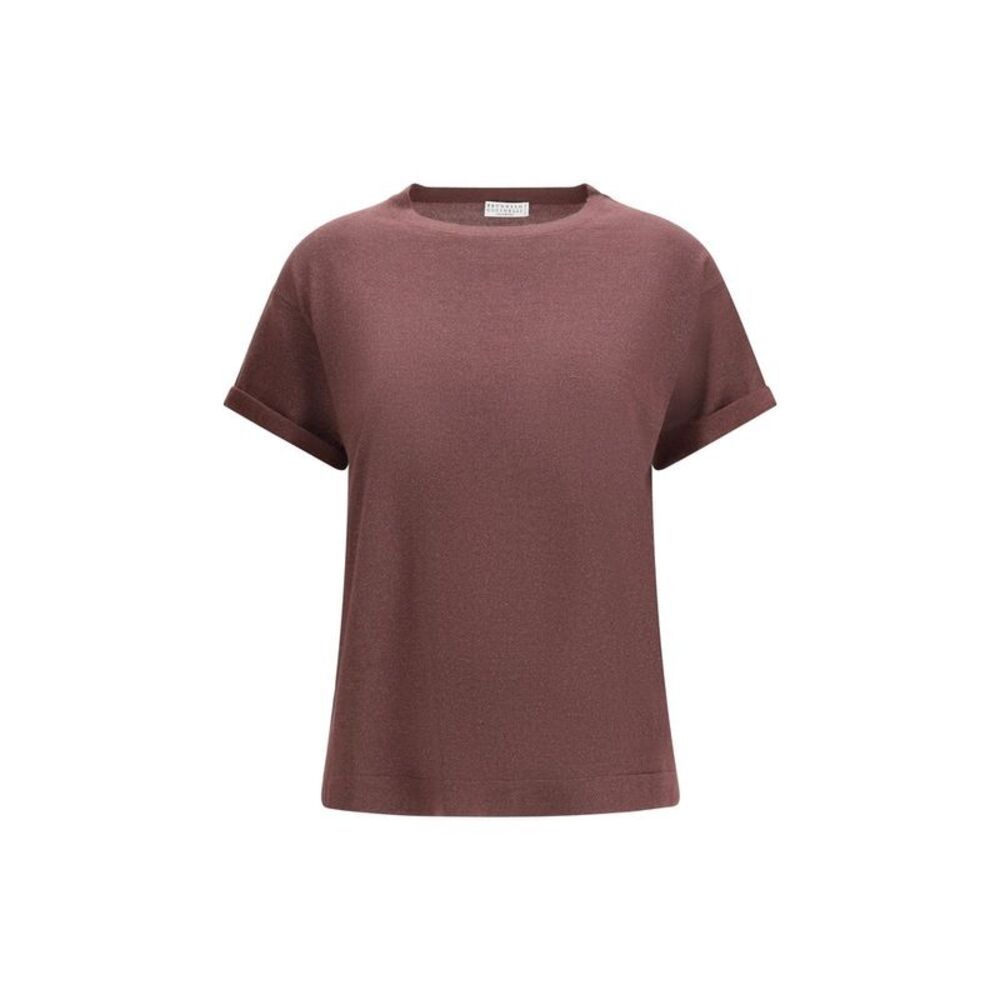 Brunello Cucinelli Bordeaux Nylon Women's T-Shirt